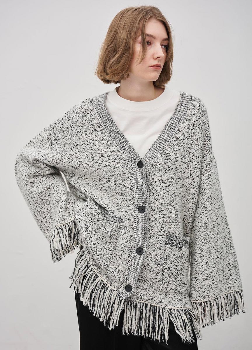 粗花呢針織外套